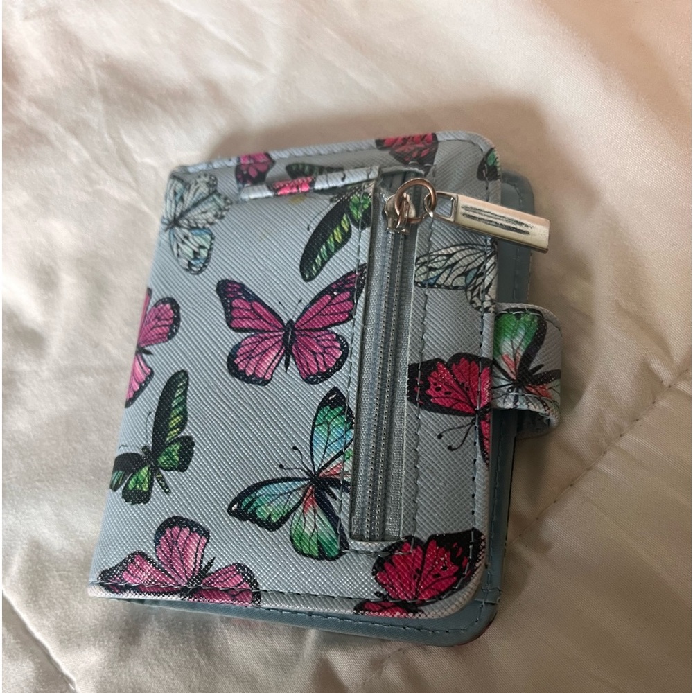 Blue & pink butterfly wallet